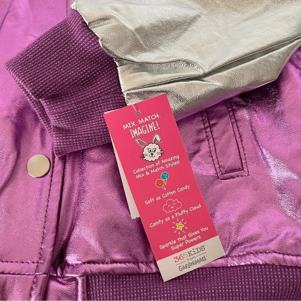 NWT Faux Fur Girls Bomber Jacket 365 Kids from Garanimals Size 6